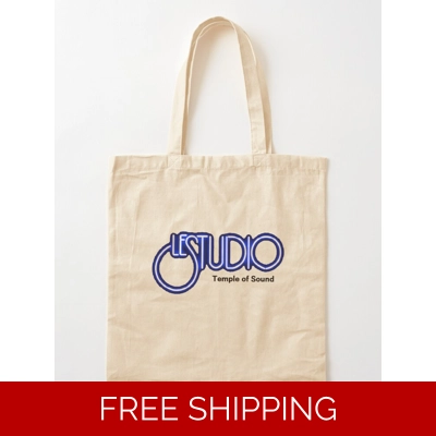 Le Studio Cotton Tote Bag White & Blue logo TOS Black